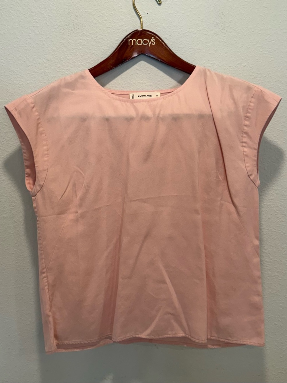 Everlane Pink Tencel Lyocell Cap Sleeve Blouse XS